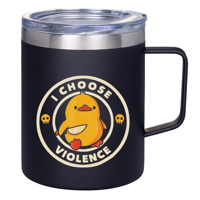 I Choose Violence Funny Duck 12oz Stainless Steel Coffee Mug