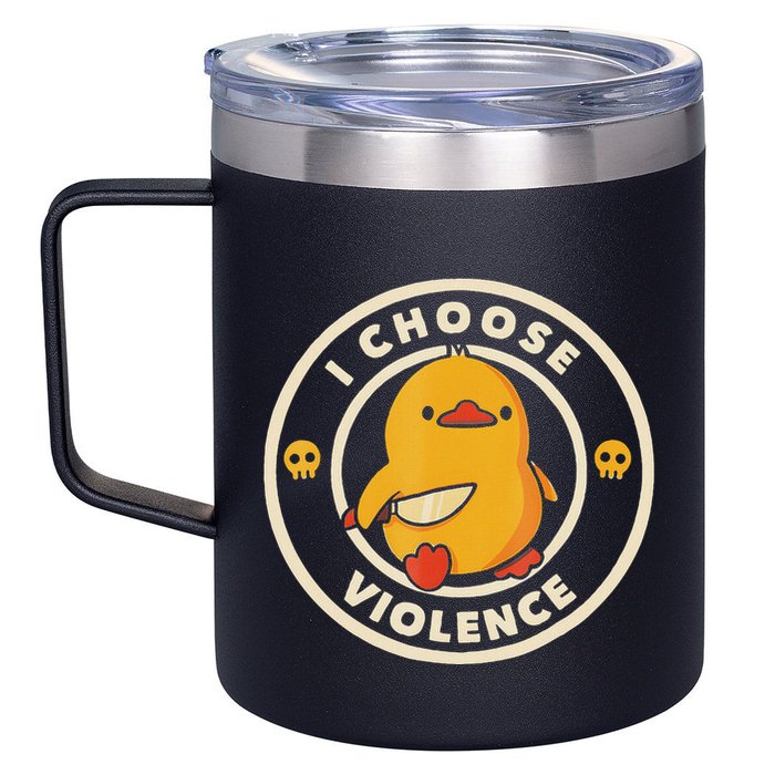 I Choose Violence Funny Duck 12oz Stainless Steel Coffee Mug