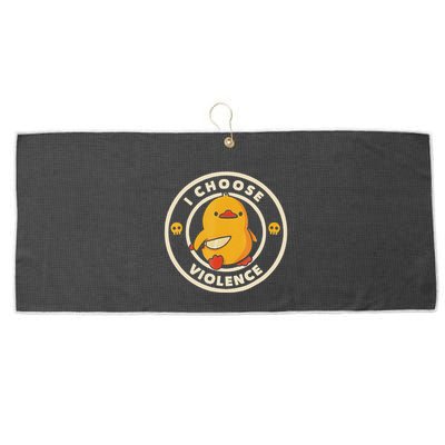 I Choose Violence Funny Duck Large Microfiber Waffle Golf Towel