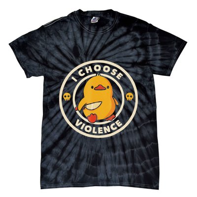 I Choose Violence Funny Duck Tie-Dye T-Shirt