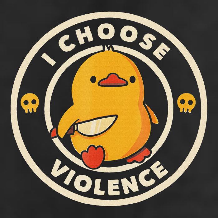 I Choose Violence Funny Duck Golf Towel