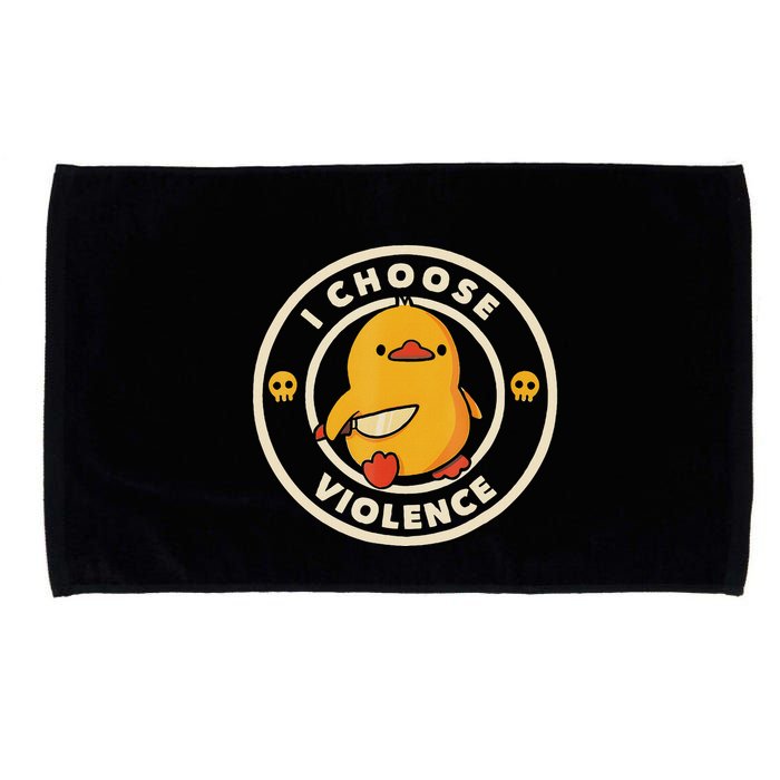 I Choose Violence Funny Duck Microfiber Hand Towel