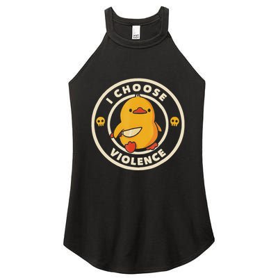 I Choose Violence Funny Duck Women's Perfect Tri Rocker Tank