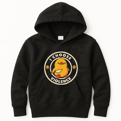 I Choose Violence Funny Duck Kids Hoodie