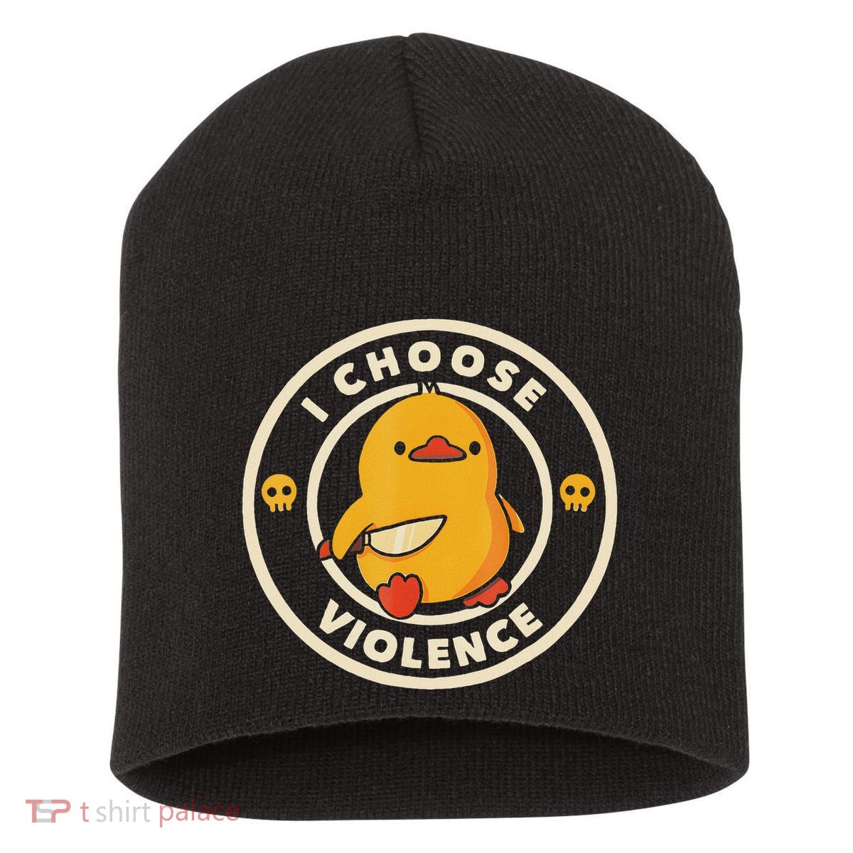 I Choose Violence Funny Duck Short Acrylic Beanie