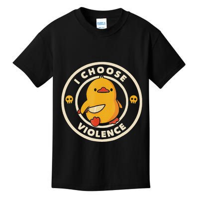 I Choose Violence Funny Duck Kids T-Shirt