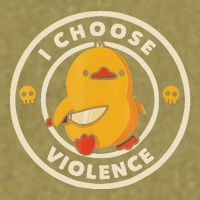 I Choose Violence Funny Duck Garment-Dyed Women's Muscle Tee