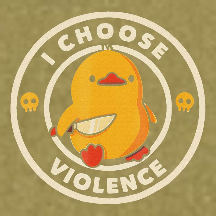 I Choose Violence Funny Duck Garment-Dyed Women's Muscle Tee