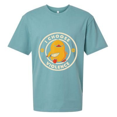I Choose Violence Funny Duck Sueded Cloud Jersey T-Shirt