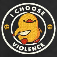 I Choose Violence Funny Duck Sayings Duck Animals 7 Panel Mesh Trucker Snapback Hat
