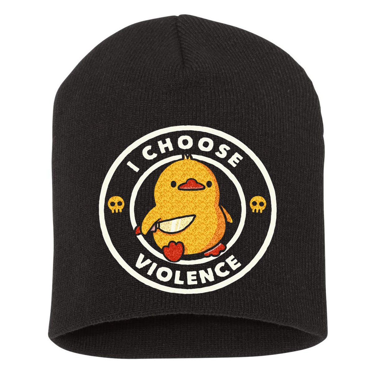 I Choose Violence Funny Duck Sayings Duck Animals Short Acrylic Beanie