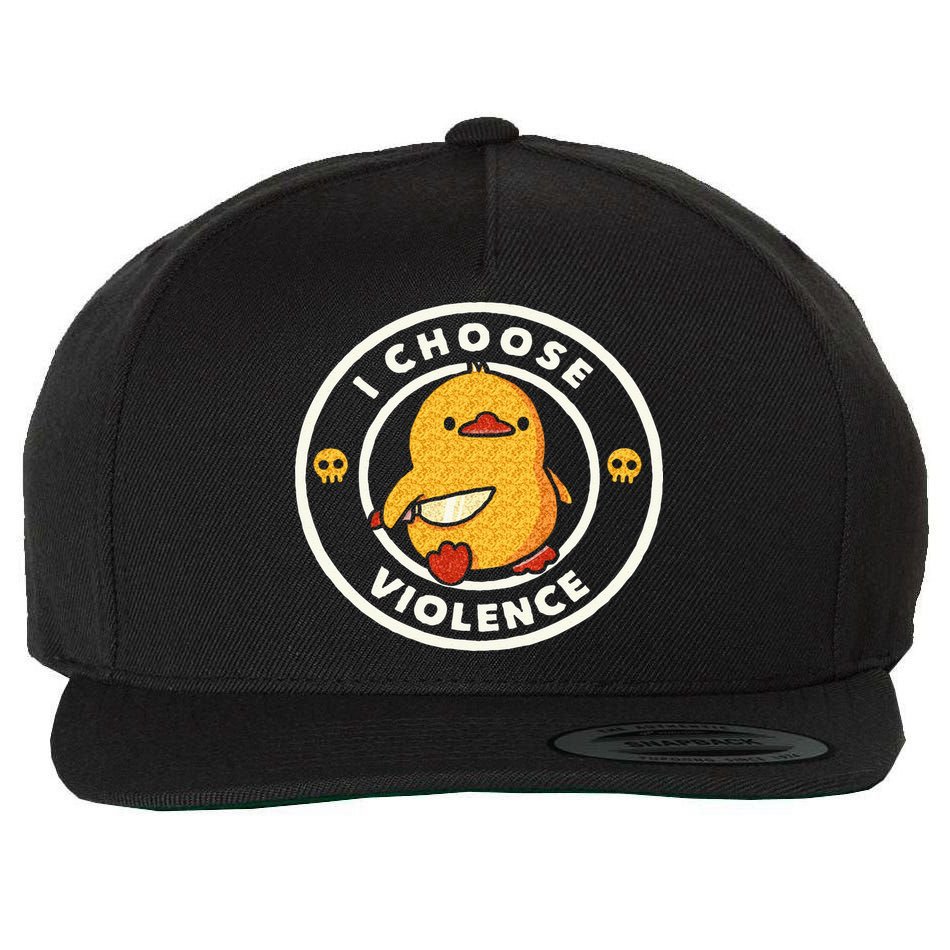 I Choose Violence Funny Duck Sayings Duck Animals Wool Snapback Cap