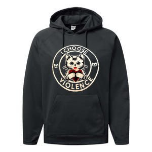 I Choose Violence Cat Performance Fleece Hoodie