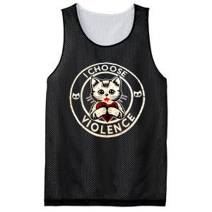 I Choose Violence Cat Mesh Reversible Basketball Jersey Tank