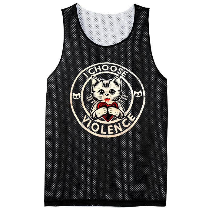 I Choose Violence Cat Mesh Reversible Basketball Jersey Tank