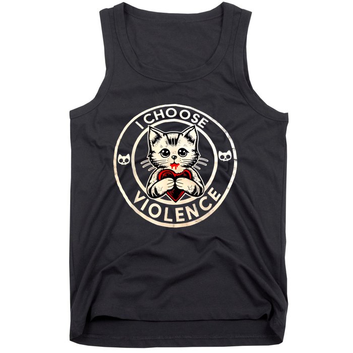 I Choose Violence Cat Tank Top