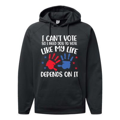 I Cant Vote But You Can Future Voter Performance Fleece Hoodie