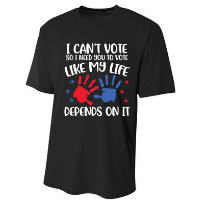 I Cant Vote But You Can Future Voter Performance Sprint T-Shirt