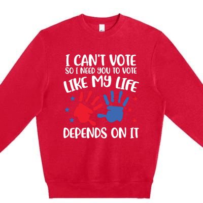 I Cant Vote But You Can Future Voter Premium Crewneck Sweatshirt