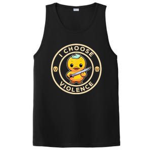 I choose violence funny cute duck holding knife PosiCharge Competitor Tank