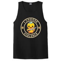 I choose violence funny cute duck holding knife PosiCharge Competitor Tank