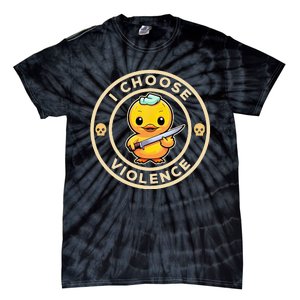 I choose violence funny cute duck holding knife Tie-Dye T-Shirt