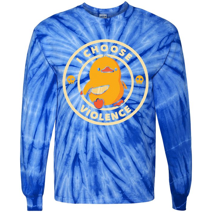 I CHOOSE VIOLENCE DUCK Tie-Dye Long Sleeve Shirt