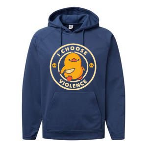 I CHOOSE VIOLENCE DUCK Performance Fleece Hoodie