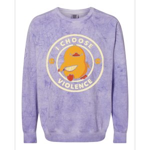 I Choose Violent Funny Duck Colorblast Crewneck Sweatshirt