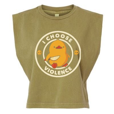 I Choose Violent Funny Duck Garment-Dyed Women's Muscle Tee