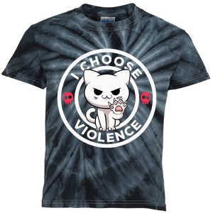 I Choose Violence Today Cat Irony And Sarcasm Funny Cat Kids Tie-Dye T-Shirt