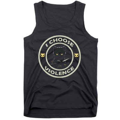 I Choose Violence Cat Funny Cat Loves Tank Top