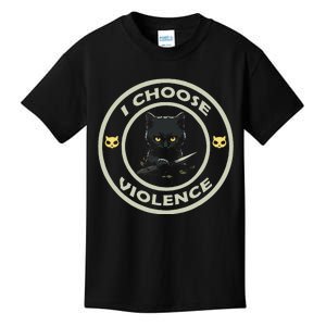 I Choose Violence Cat Funny Cat Loves Kids T-Shirt