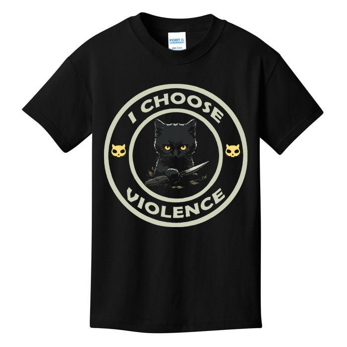 I Choose Violence Cat Funny Cat Loves Kids T-Shirt