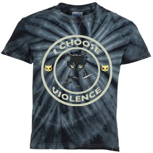 I Choose Violence Cat Funny Cat Loves Kids Tie-Dye T-Shirt