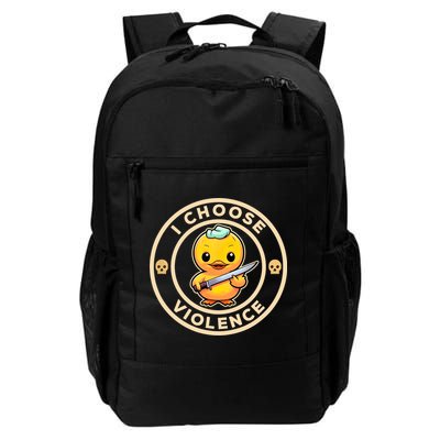I Choose Violence Funny Cute Duck Holding Knife Backpack