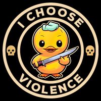 I Choose Violence Funny Cute Duck Holding Knife Cooling Performance Long Sleeve Crew