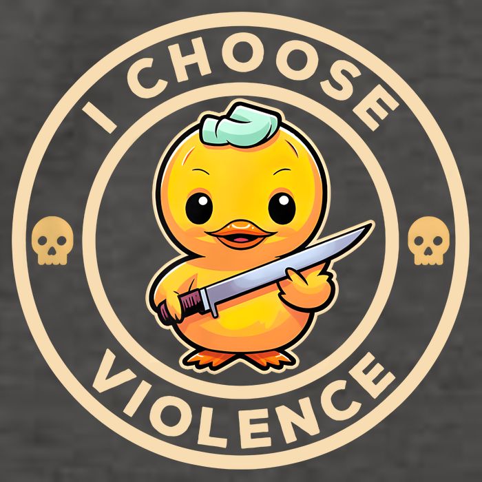 I Choose Violence Funny Cute Duck Holding Knife Vector Backpack