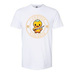 I Choose Violence Funny Cute Duck Holding Knife Softstyle CVC T-Shirt