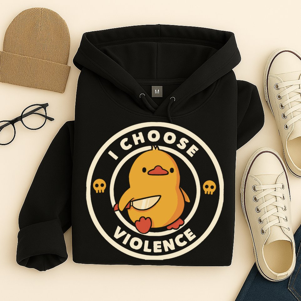 I Choose Violence Funny Duck By Tobe Fonseca Hoodie