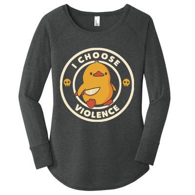 I Choose Violence Funny Duck By Tobe Fonseca Women's Perfect Tri Tunic Long Sleeve Shirt