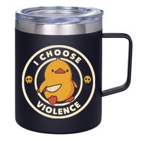 I Choose Violence Funny Duck By Tobe Fonseca 12oz Stainless Steel Coffee Mug