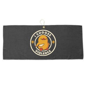 I Choose Violence Funny Duck By Tobe Fonseca Large Microfiber Waffle Golf Towel