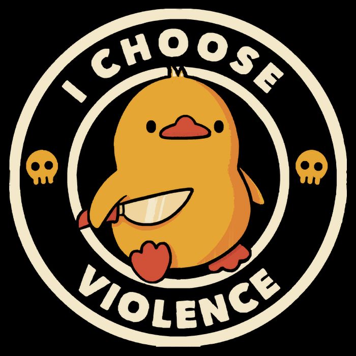 I Choose Violence Funny Duck By Tobe Fonseca Cooling Performance Long Sleeve Crew