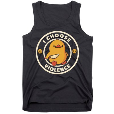 I Choose Violence Funny Duck By Tobe Fonseca Tank Top