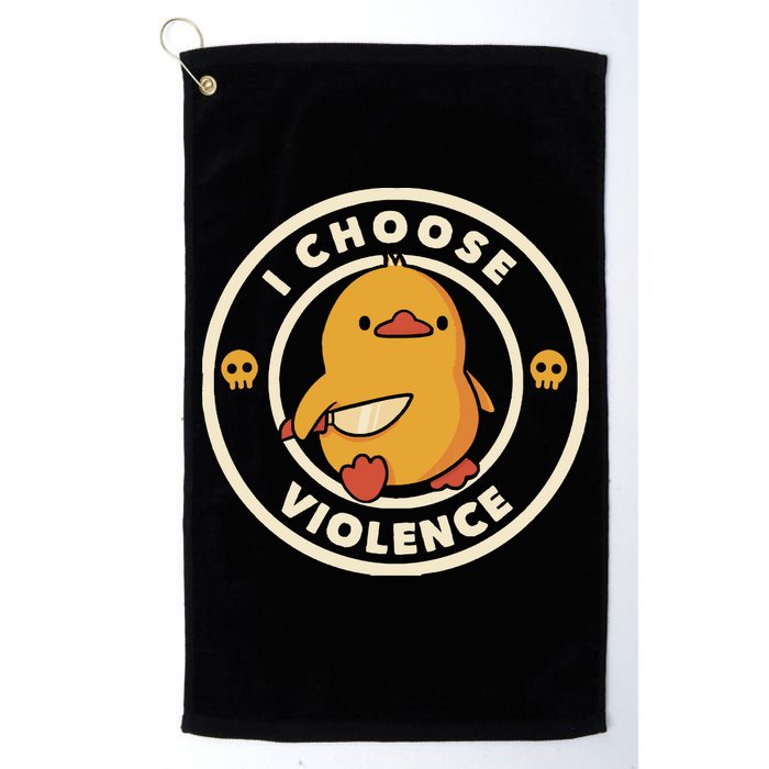 I Choose Violence Funny Duck By Tobe Fonseca Golf Towel
