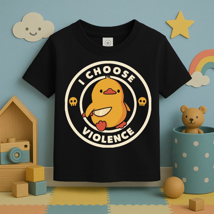 I Choose Violence Funny Duck By Tobe Fonseca Toddler T-Shirt