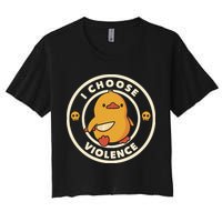I Choose Violence Funny Duck By Tobe Fonseca Crop Top