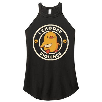 I Choose Violence Funny Duck By Tobe Fonseca Women's Perfect Tri Rocker Tank