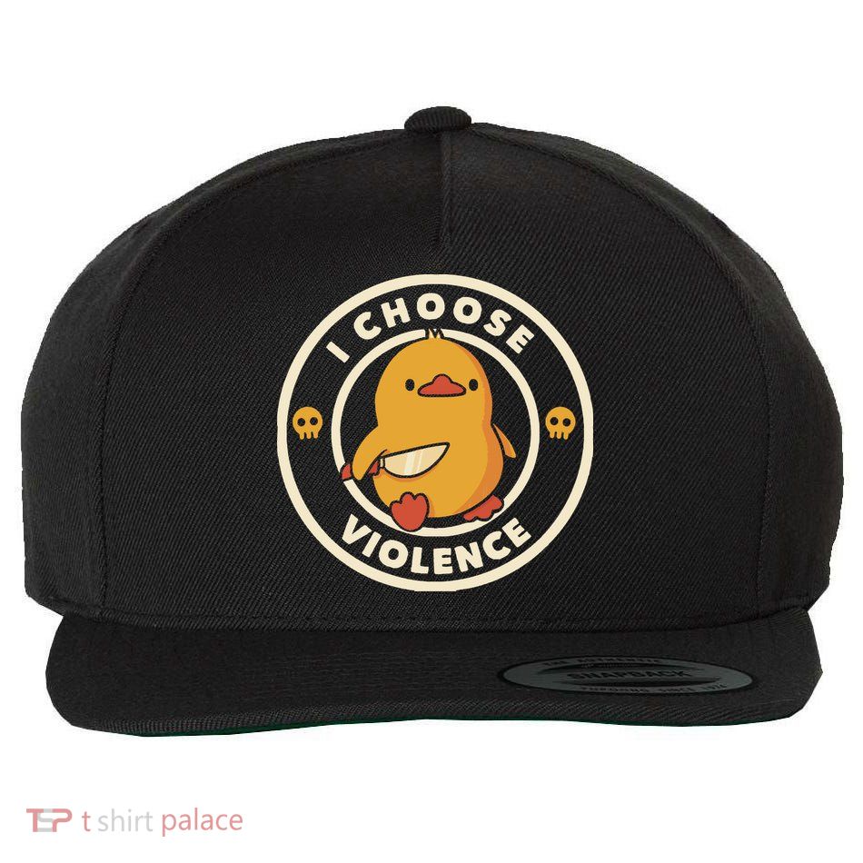 I Choose Violence Funny Duck By Tobe Fonseca Wool Snapback Cap